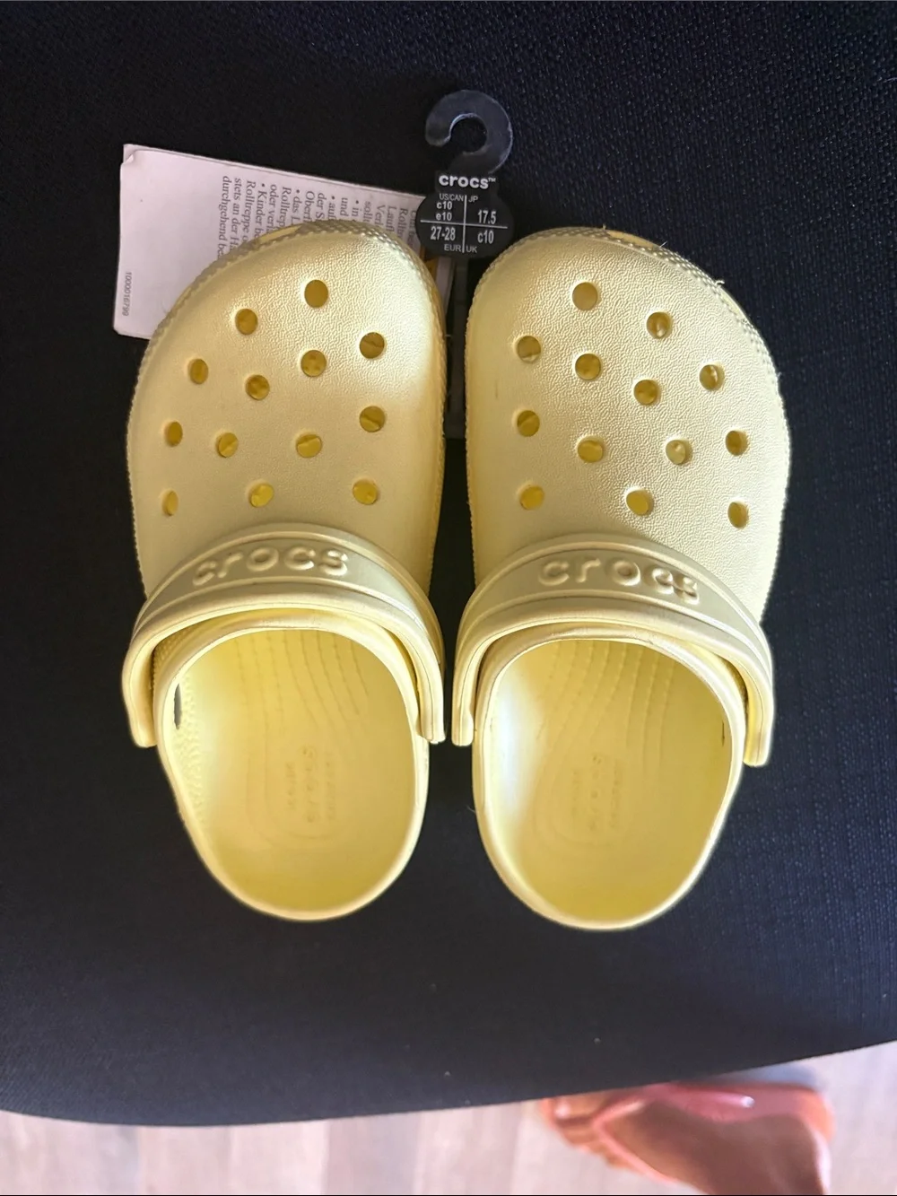 CROCS Kids Yellow Classic Clog with Heel Strap